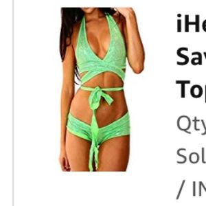 Iheartraves NEON GREEN wrap top. Halloween costume
